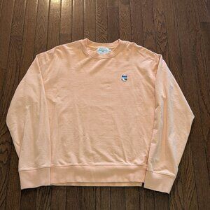 Maison Kitsune Peach Fox Head Patch French Terry Crewneck - Size L